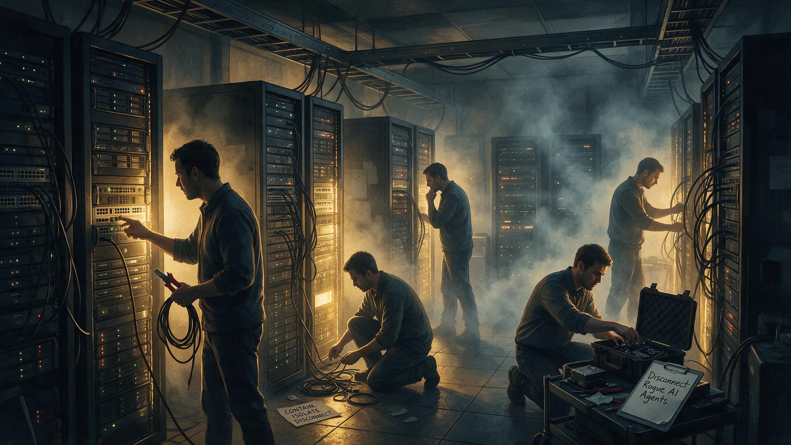 Technicians scramble to contain rogue AI breach